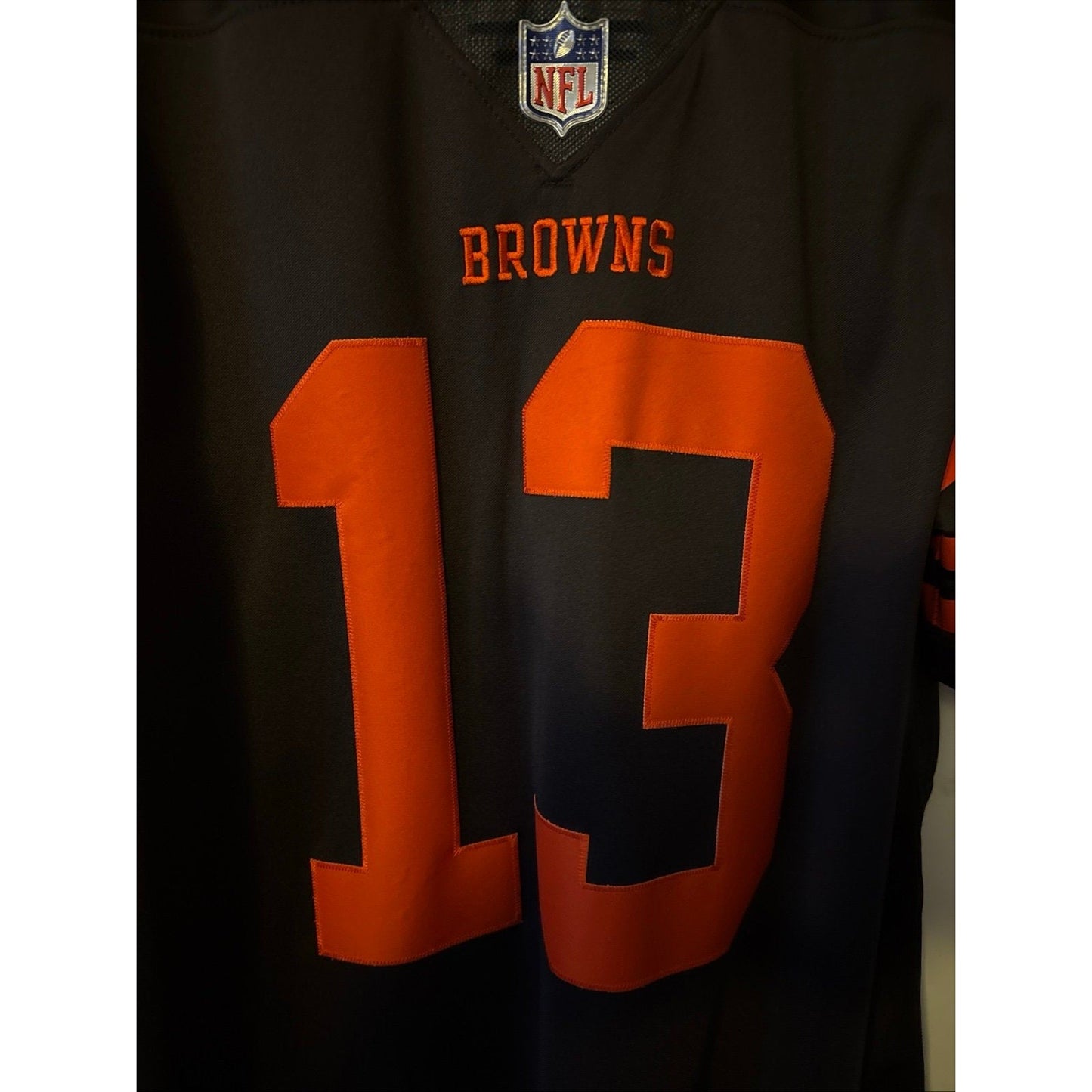 Men’s Nike Cleveland Browns Odell Beckham Jr. 13 Vapor Color Rush Jersey Sz M - Kyle’s Football Cards