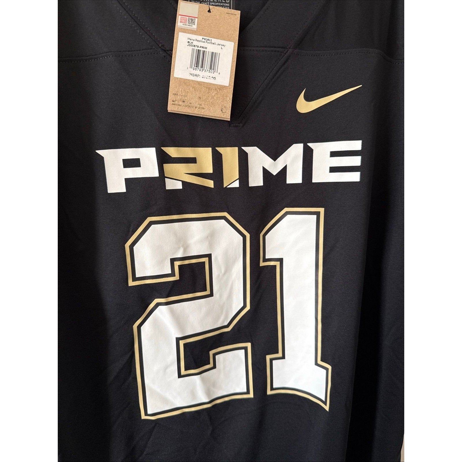 Men’s Nike Coach Prime 21 Deion Sanders 2.0 Dri - Fit Jersey Sz L - Black NWT - Kyle’s Football Cards