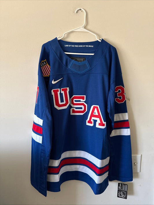 Men’s Nike Connor Hellebuyck 37 Team USA Hockey Jersey 2026 Olympics Sz XL RARE - Kyle’s Football Cards