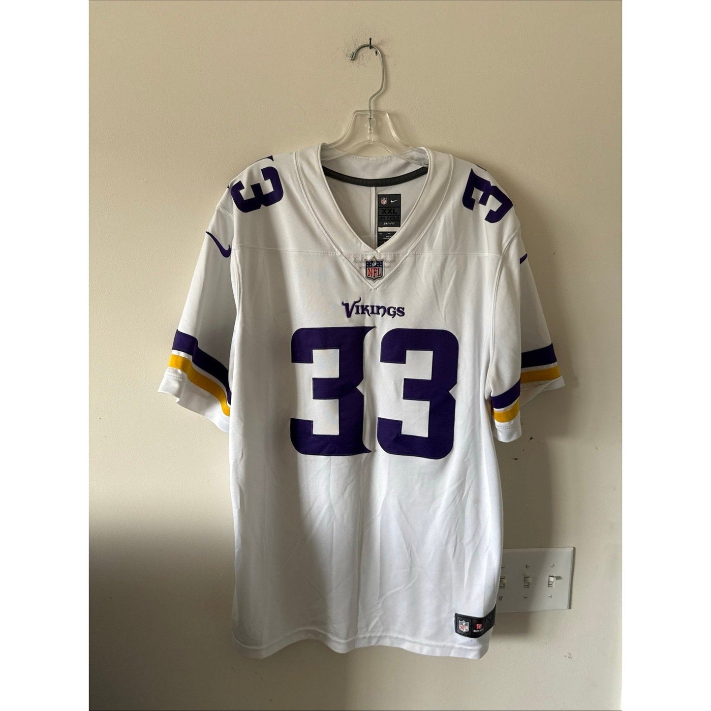 Men’s Nike DALVIN COOK 33 MINNESOTA VIKINGS Vapor Limited Jersey Sz 2XL White - Kyle’s Football Cards