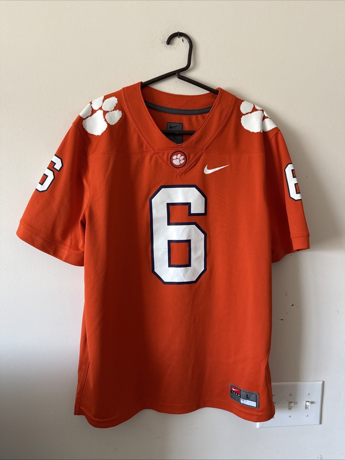 Men’s Nike DeAndre Hopkins 6 Clemson Tigers Football Jersey Sz L - Orange RARE - Kyle’s Football Cards