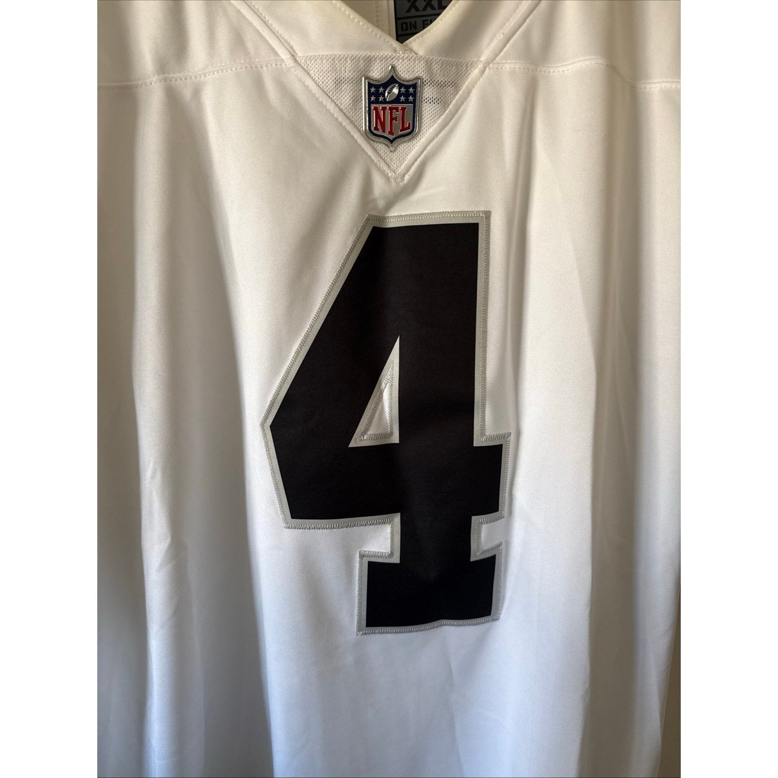 Men’s Nike Derek Carr 4 Las Vegas Raiders Vapor Limited Jersey Sz 2XL - White - Kyle’s Football Cards