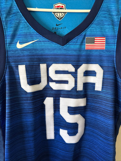 Men's Nike Devin Booker 15 Team USA 2024 Tokyo Olympics Jersey Sz L - RARE - Kyle’s Football Cards
