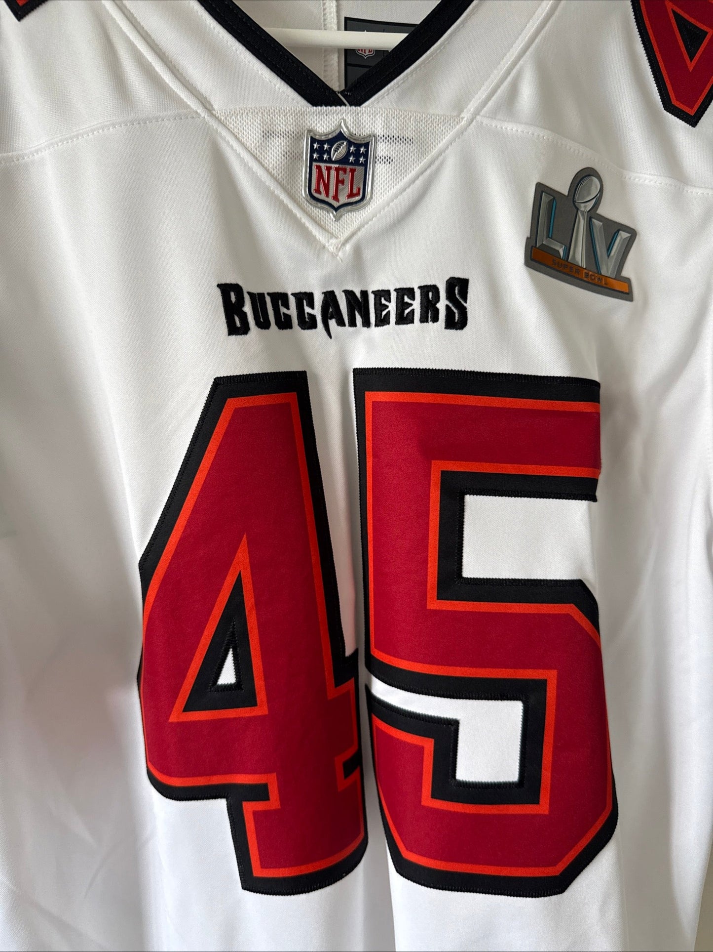 Men’s Nike Devin White 45 TB Buccaneers Super Bowl LV Vapor Lmtd Jersey Sz L - Kyle’s Football Cards