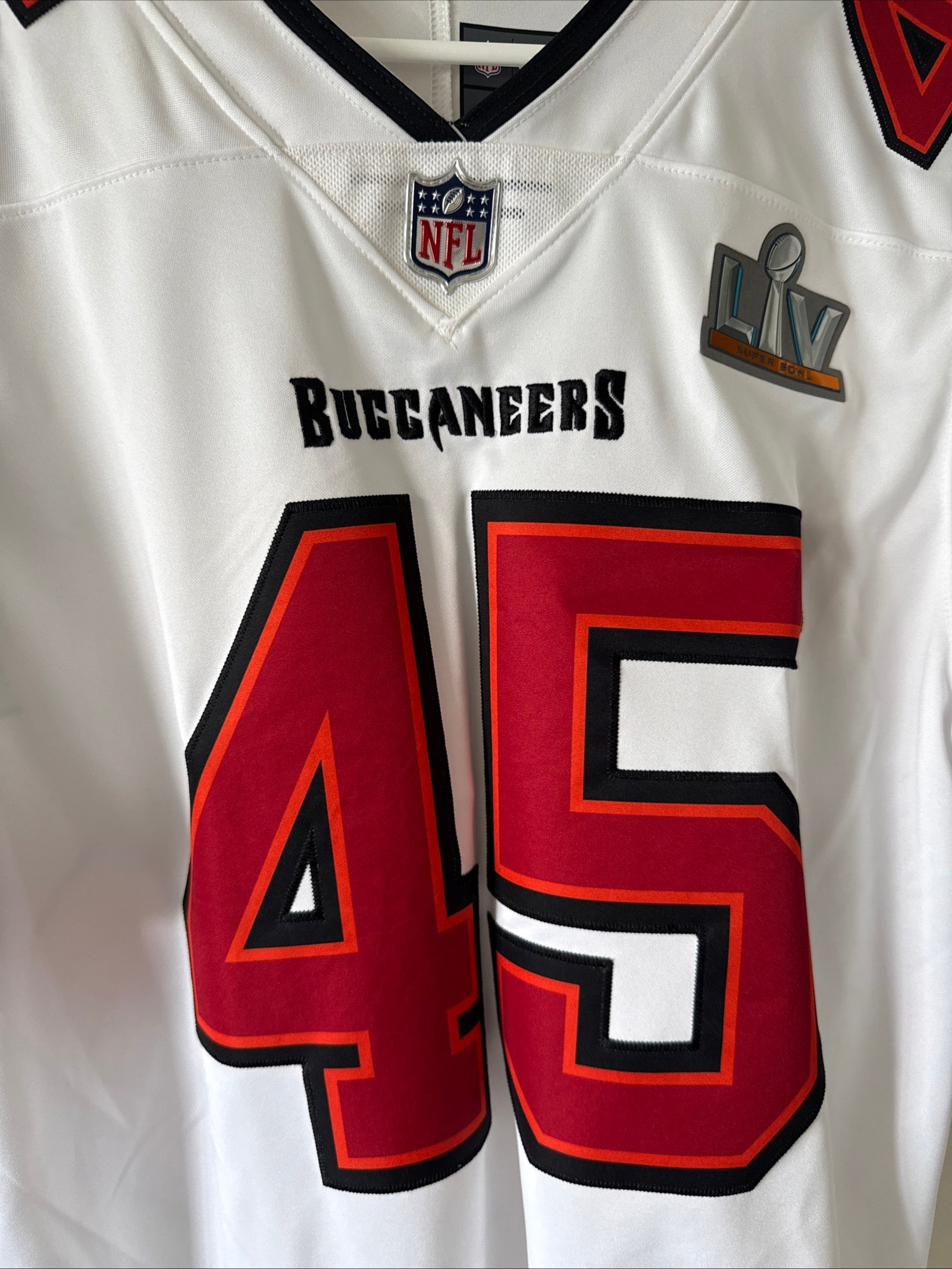 Men’s Nike Devin White 45 TB Buccaneers Super Bowl LV Vapor Lmtd Jersey Sz L - Kyle’s Football Cards