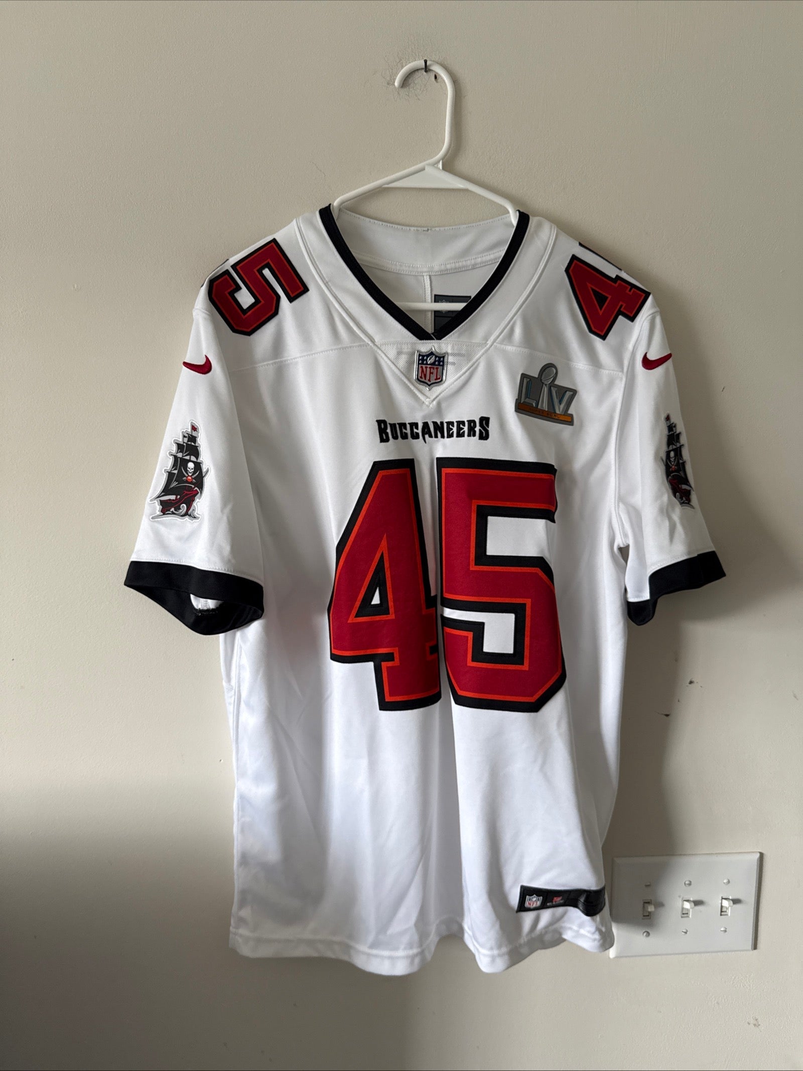 Men’s Nike Devin White 45 TB Buccaneers Super Bowl LV Vapor Lmtd Jersey Sz L - Kyle’s Football Cards