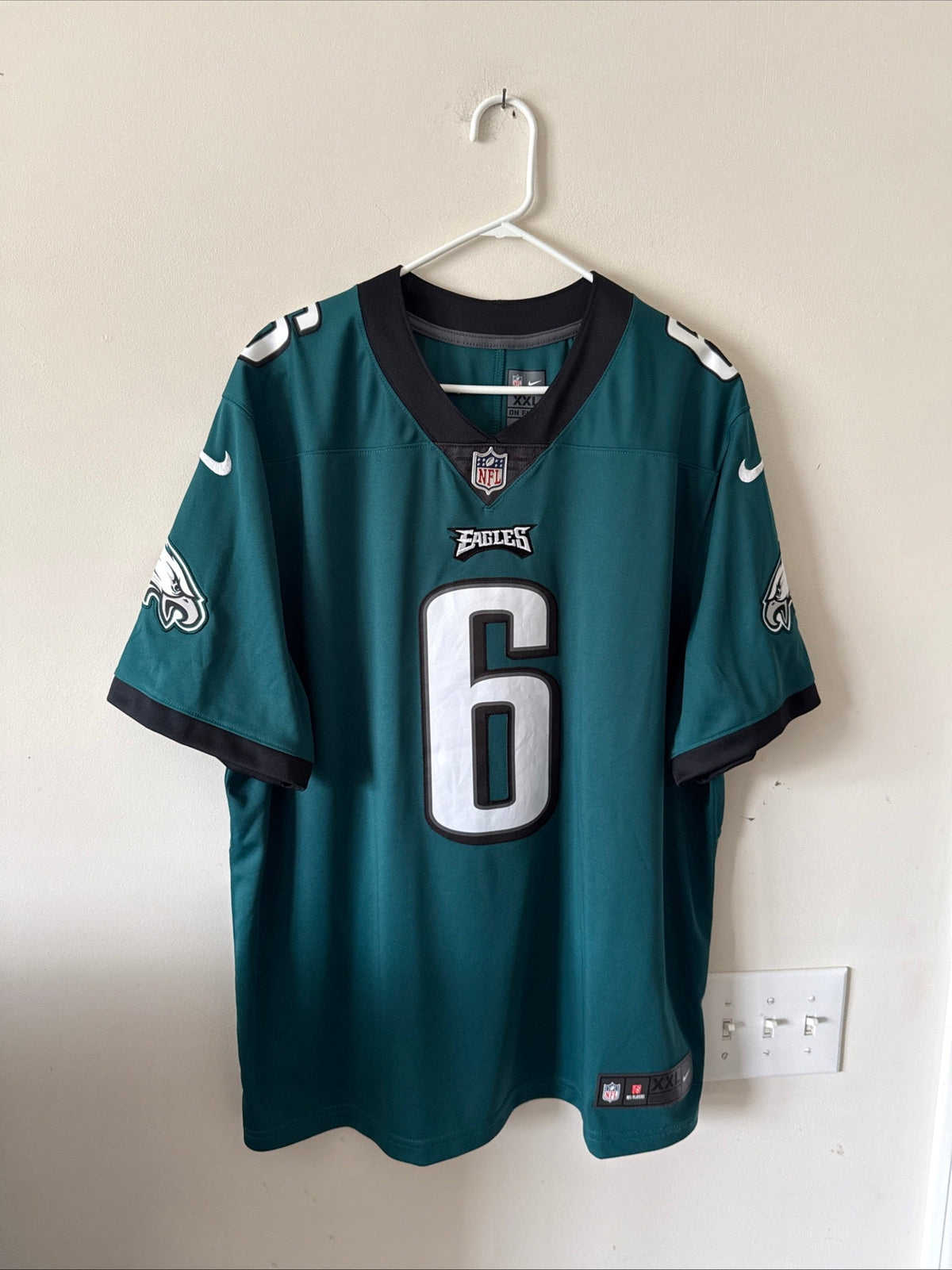 Men’s Nike DeVonta Smith #6 Philadelphia Eagles Vapor Lmtd Jersey Sz 2XL - RARE - Kyle’s Football Cards