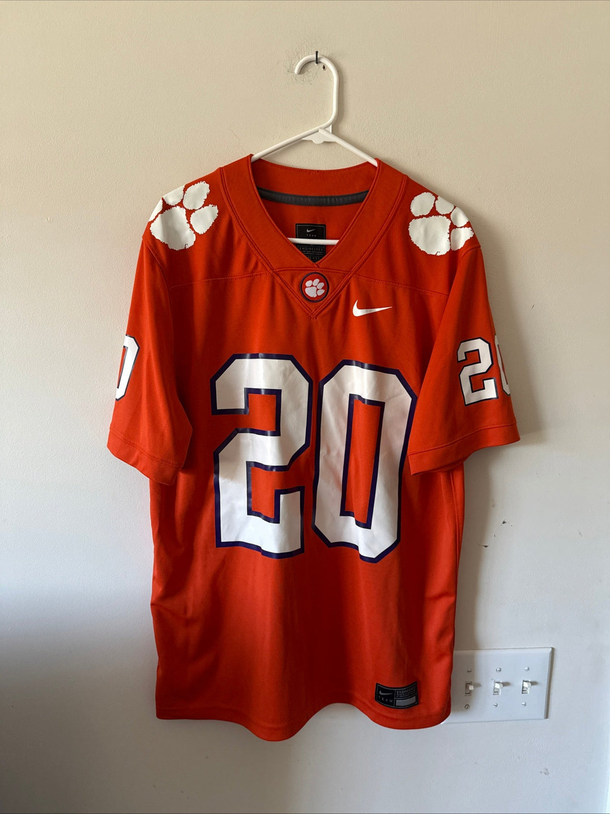 Men's Nike Domonique Thomas #20 Clemson Tigers NCAA Football Jersey Sz L - RARE - Kyle’s Football Cards