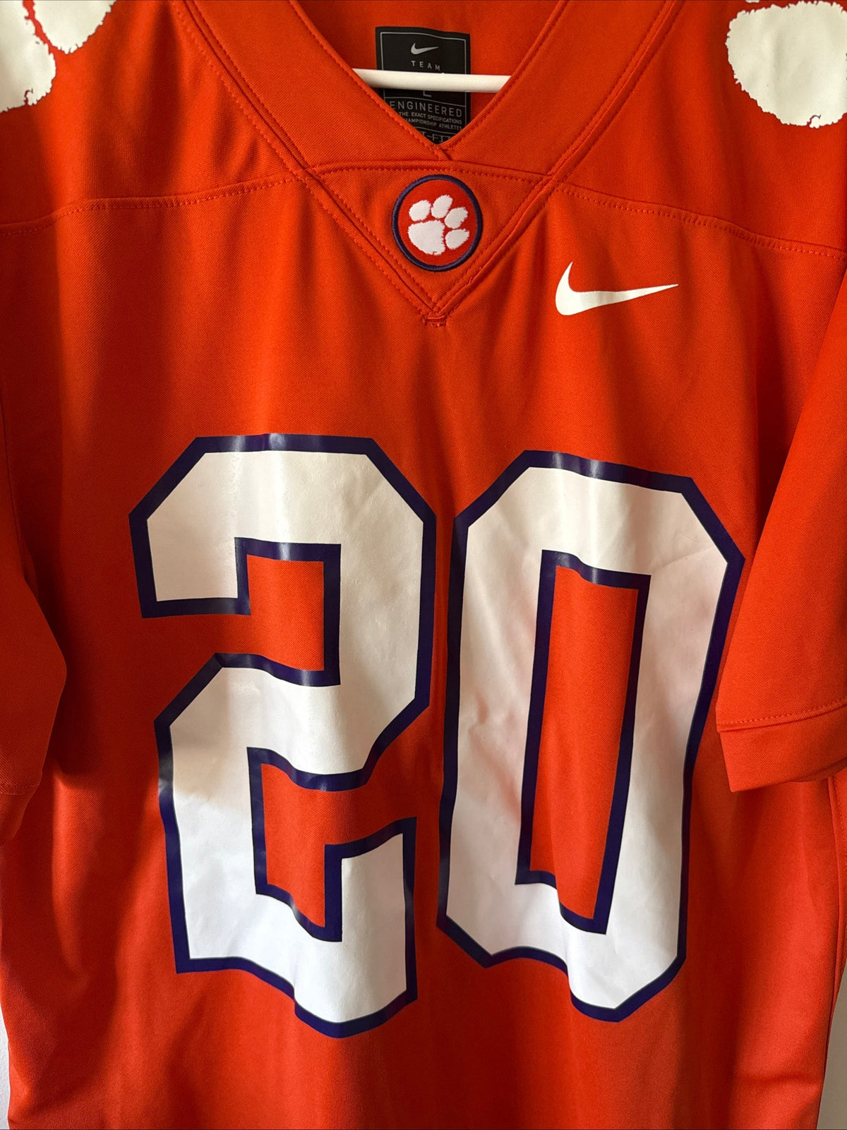 Men's Nike Domonique Thomas #20 Clemson Tigers NCAA Football Jersey Sz L - RARE - Kyle’s Football Cards