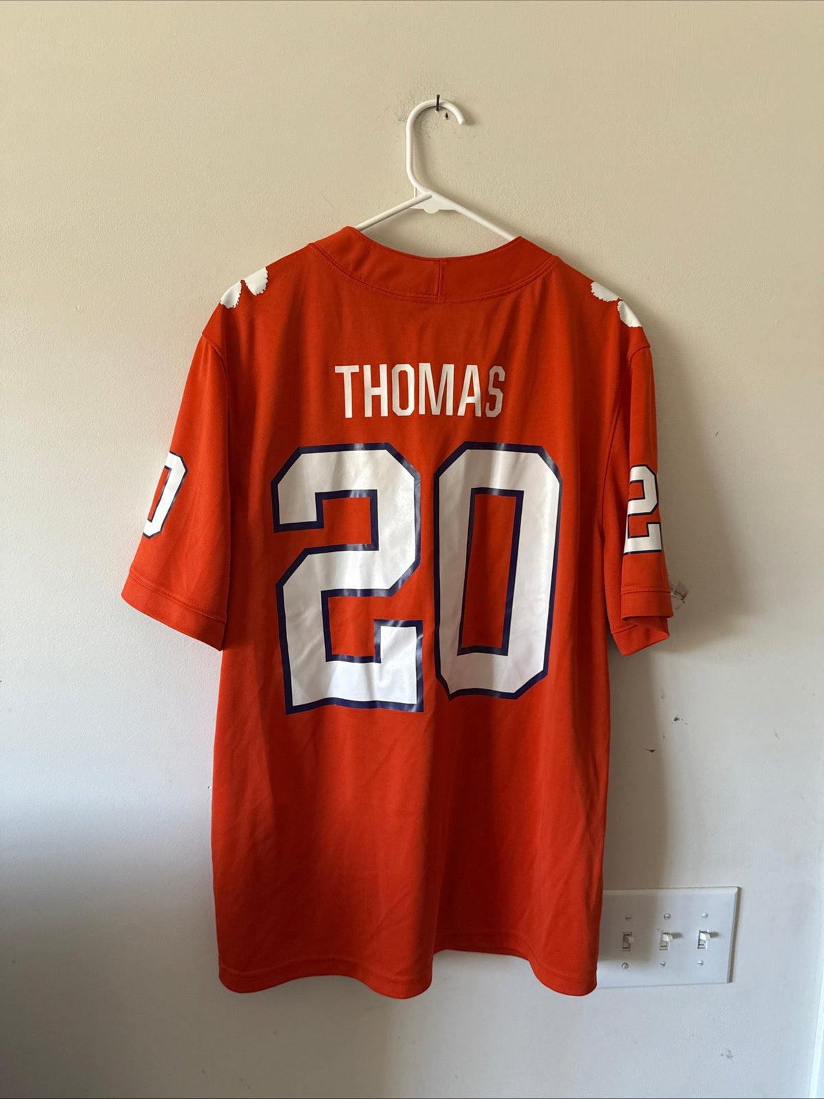 Men's Nike Domonique Thomas #20 Clemson Tigers NCAA Football Jersey Sz L - RARE - Kyle’s Football Cards