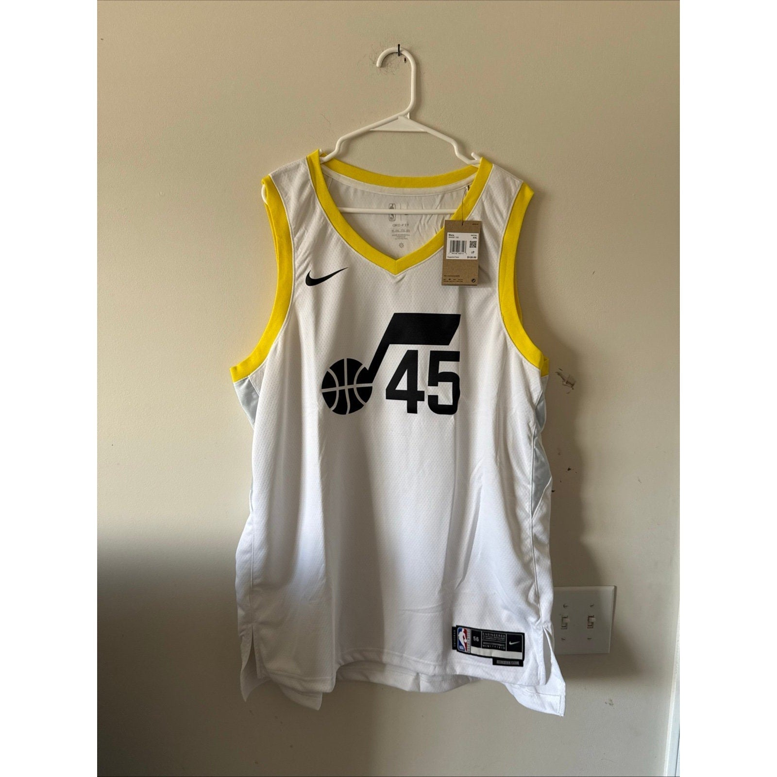 Men’s Nike Donovan Mitchell 45 Utah Jazz Swingman NBA Jersey Sz 56 - White NWT - Kyle’s Football Cards