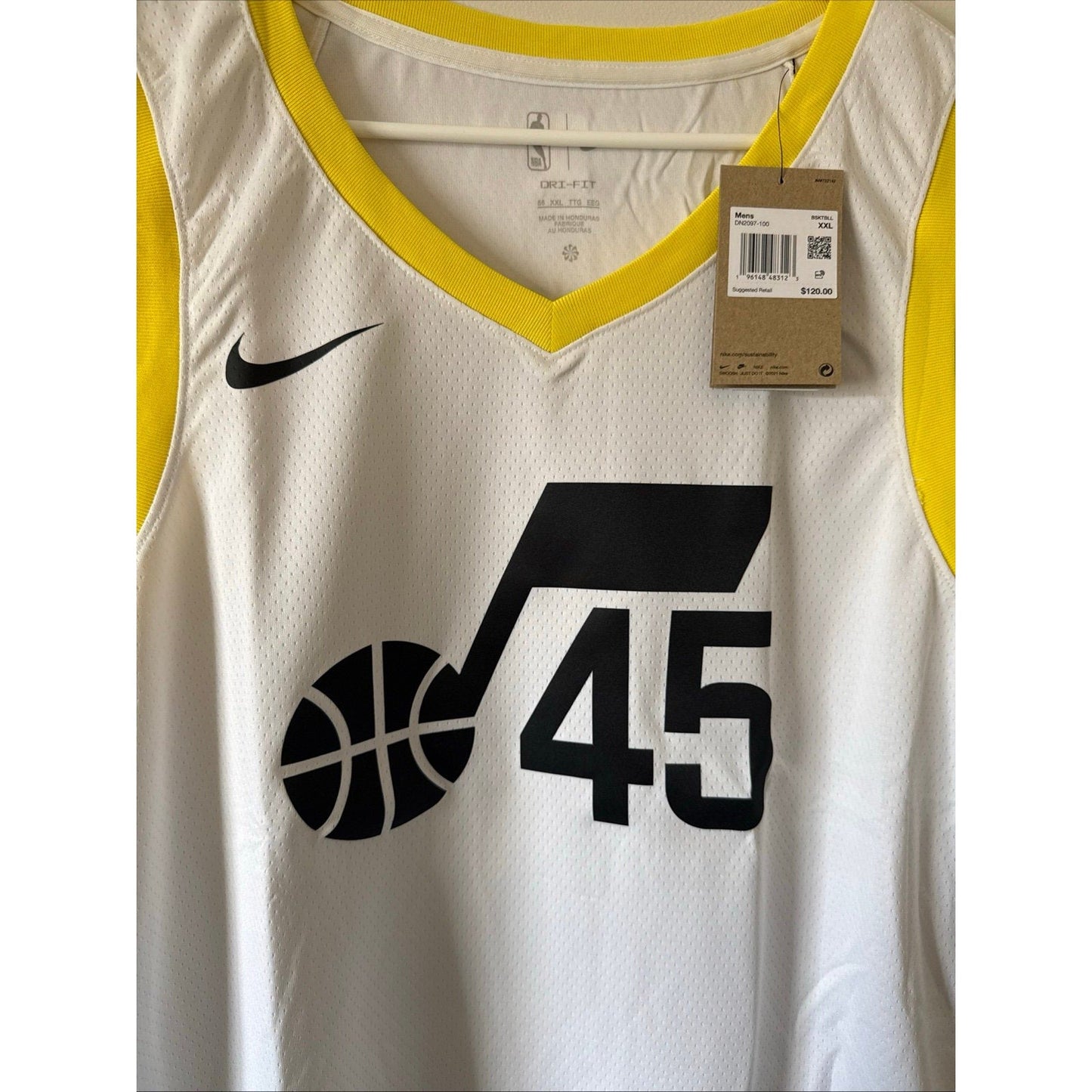Men’s Nike Donovan Mitchell 45 Utah Jazz Swingman NBA Jersey Sz 56 - White NWT - Kyle’s Football Cards