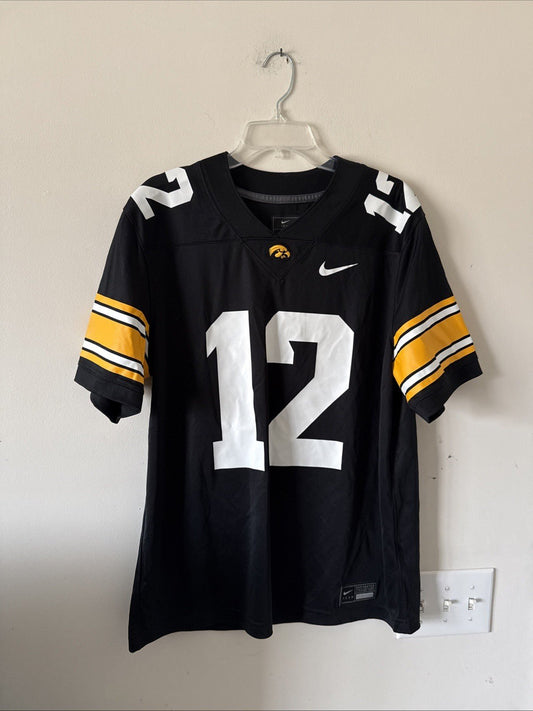 Men’s Nike Drew McNAMARA 12 Iowa Hawkeyes NCAA Football Jersey Sz M - RARE - Kyle’s Football Cards
