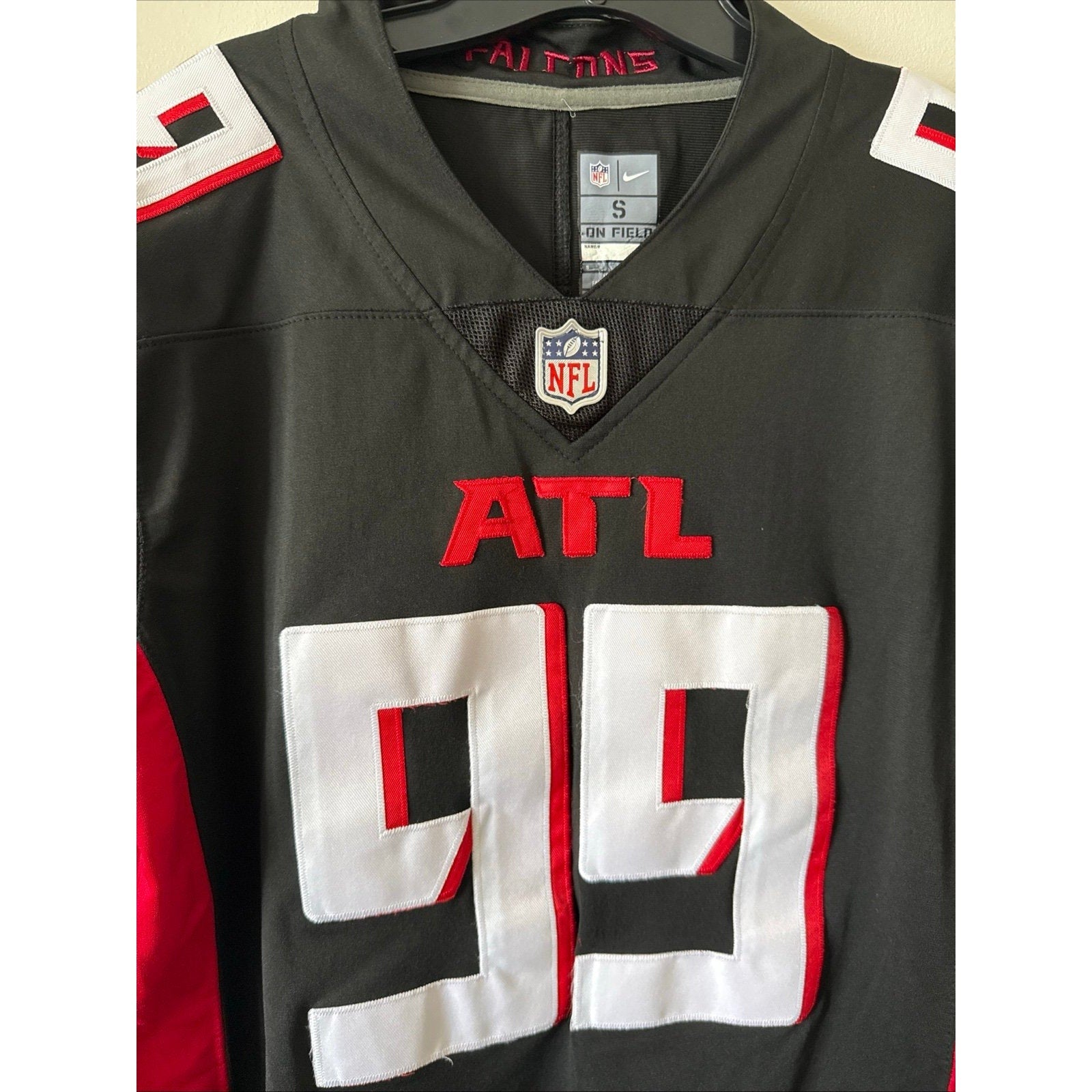 Men's Nike Eddie Goldman 99 Atlanta Falcons Team Game Jersey Sz S - Black - Kyle’s Football Cards