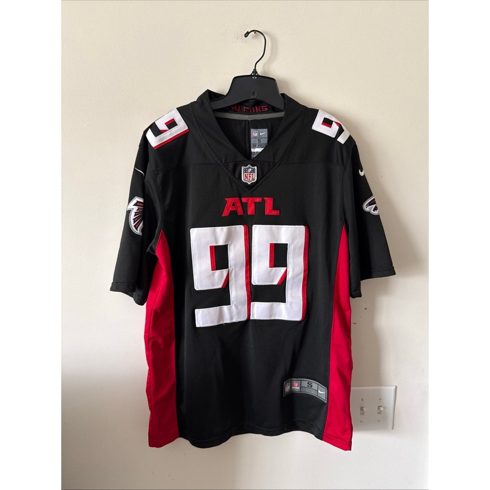 Men's Nike Eddie Goldman 99 Atlanta Falcons Team Game Jersey Sz S - Black - Kyle’s Football Cards