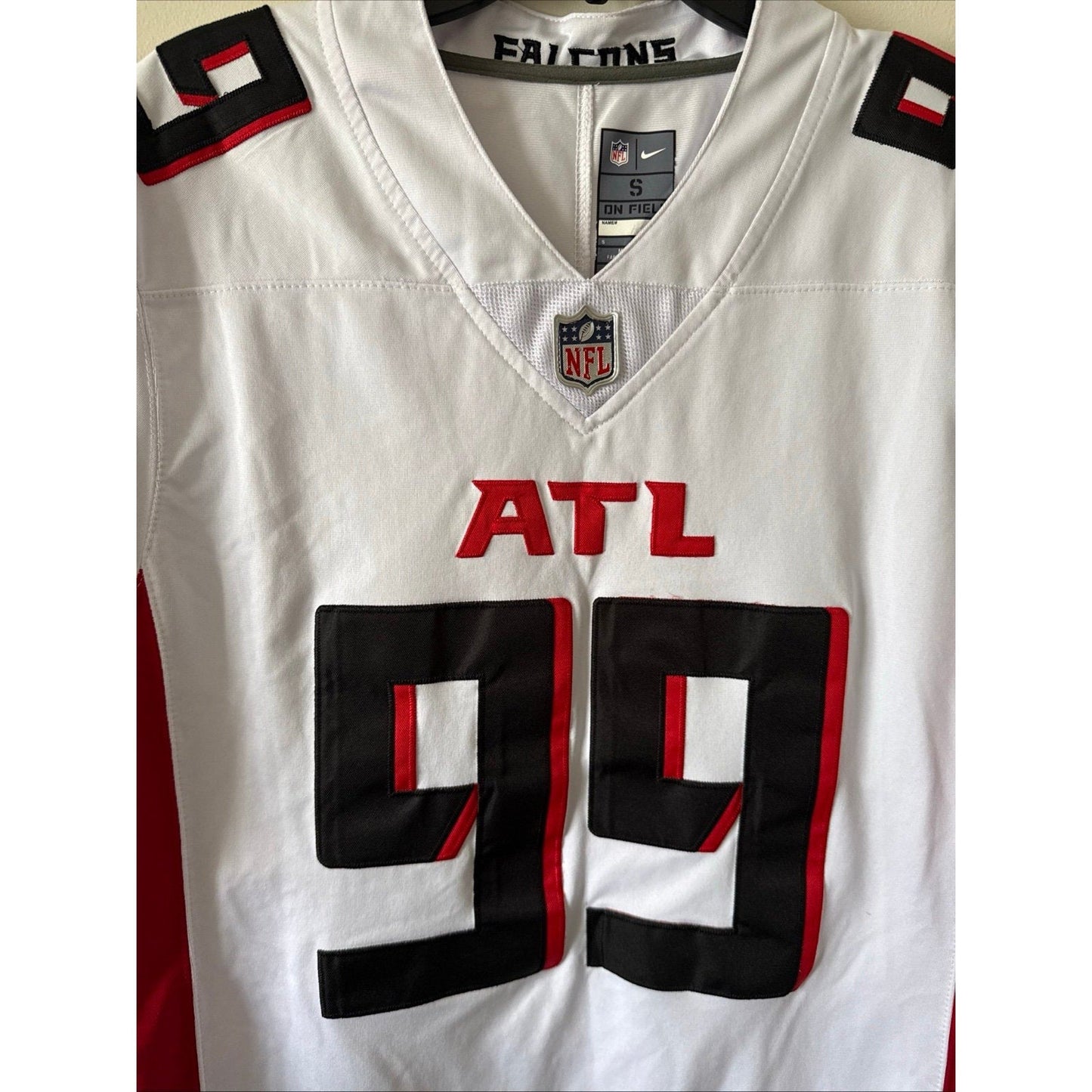 Men's Nike Eddie Goldman 99 Atlanta Falcons Team Game Jersey Sz S - White - Kyle’s Football Cards