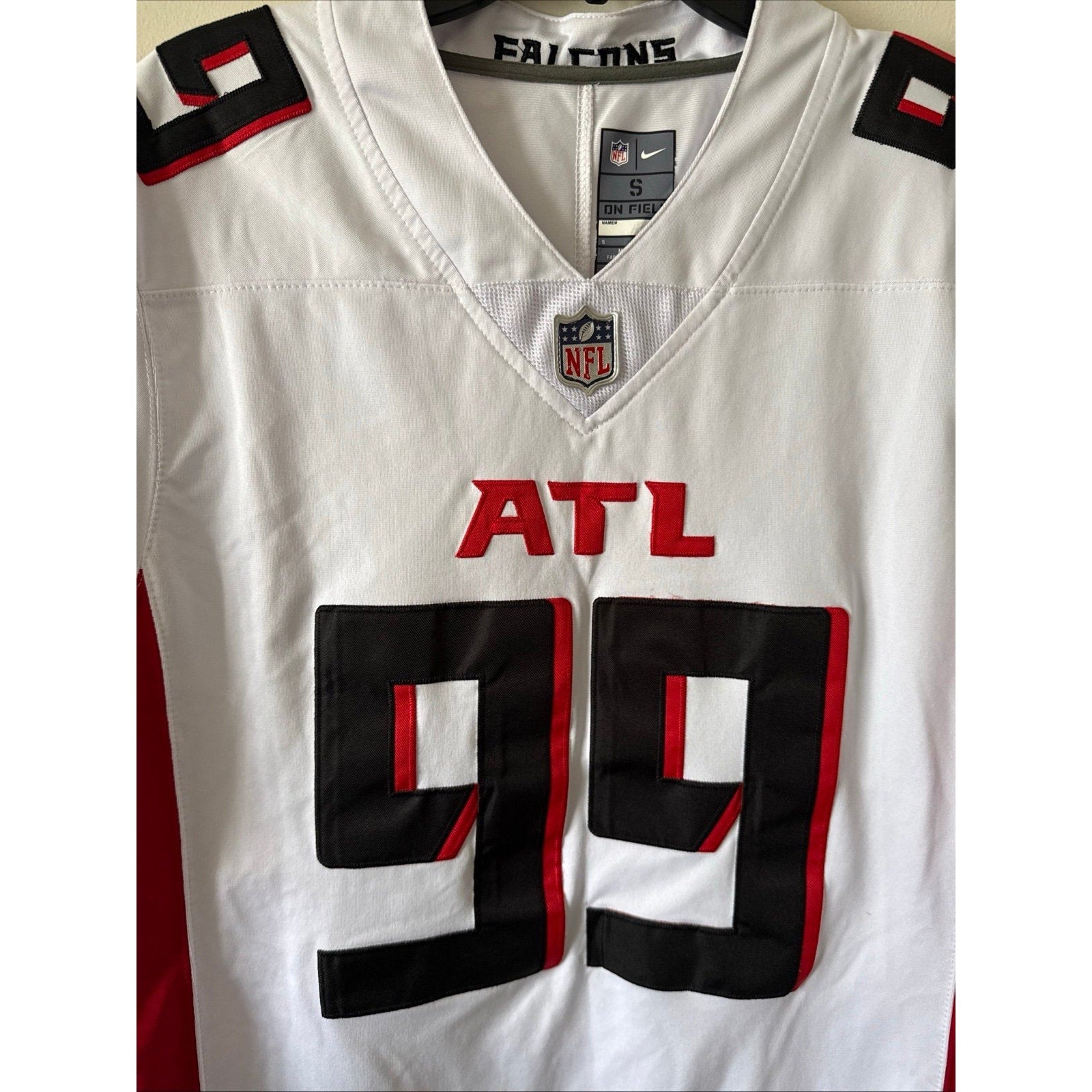 Men's Nike Eddie Goldman 99 Atlanta Falcons Team Game Jersey Sz S - White - Kyle’s Football Cards