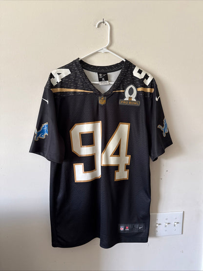 Men’s Nike Ezekiel Ansah #94 Detroit Lions 2016 Pro Bowl NFL Jersey Sz L - RARE - Kyle’s Football Cards