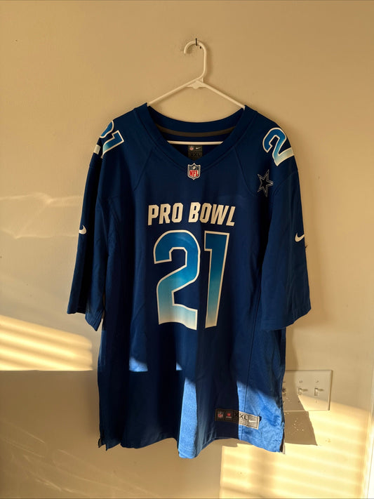 Men's Nike Ezekiel Elliott #21 Cowboys 2019 Pro Bowl Game Jersey Sz 2XL - RARE - Kyle’s Football Cards