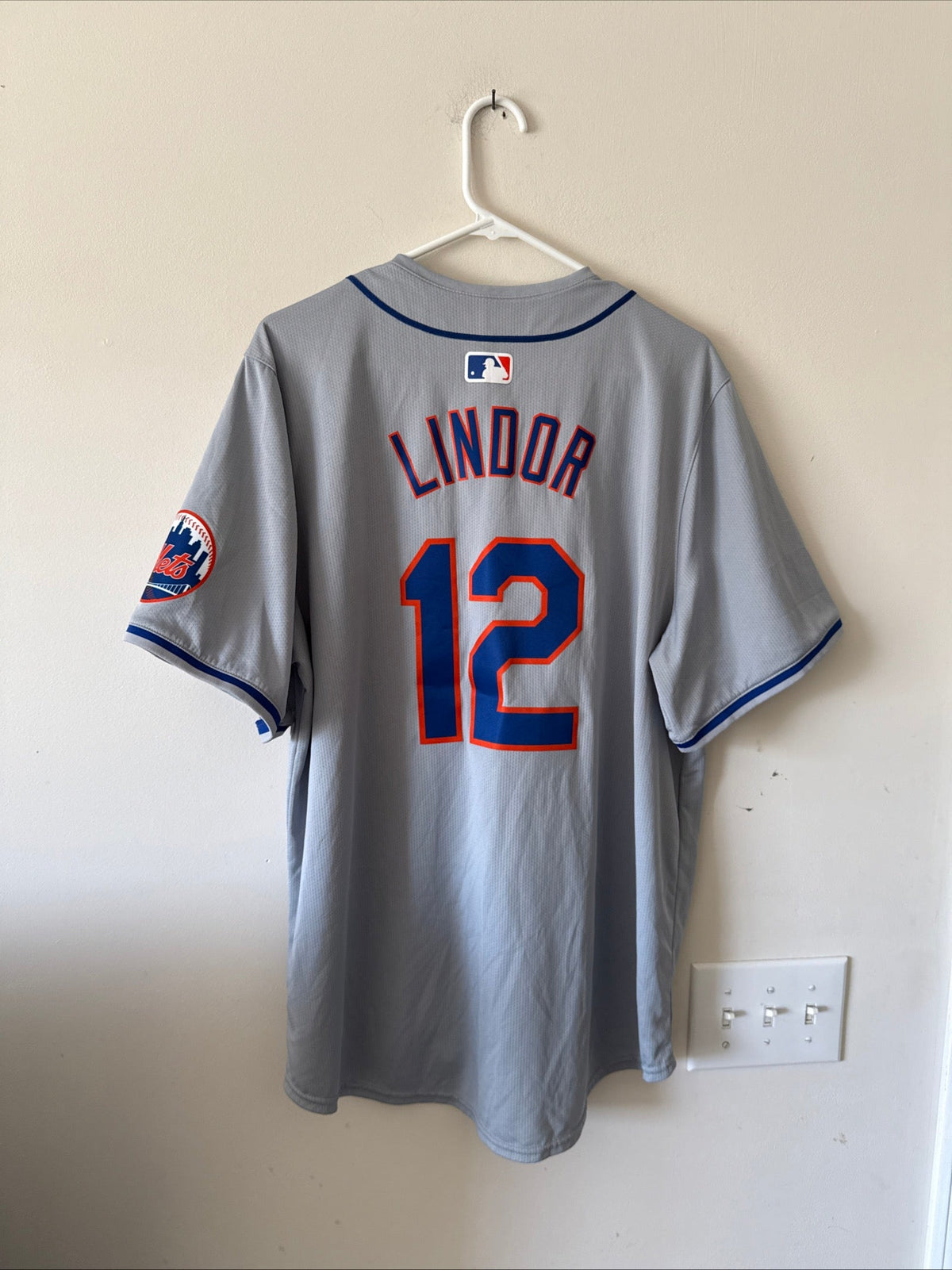 Men's Nike Francisco Lindor #12 New York Mets Road Lmtd Jersey Sz XL - Gray RARE - Kyle’s Football Cards