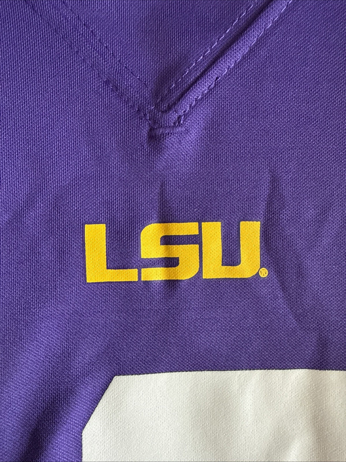 Men's Nike Garrett Nussmeier 18 LSU Tigers NIL NCAA Jersey Sz L - Purple RARE - Kyle’s Football Cards