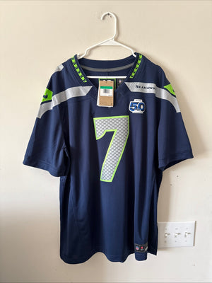 Men’s Nike Geno Smith #7 Seahawks 50th Anniversary Vapor Lmtd Jersey Sz XL RARE
