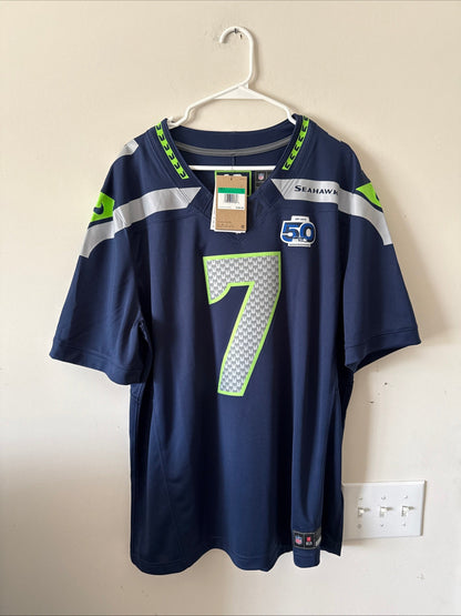 Men’s Nike Geno Smith 7 Seahawks 50th Anniversary Vapor Lmtd Jersey Sz XL RARE - Kyle’s Football Cards