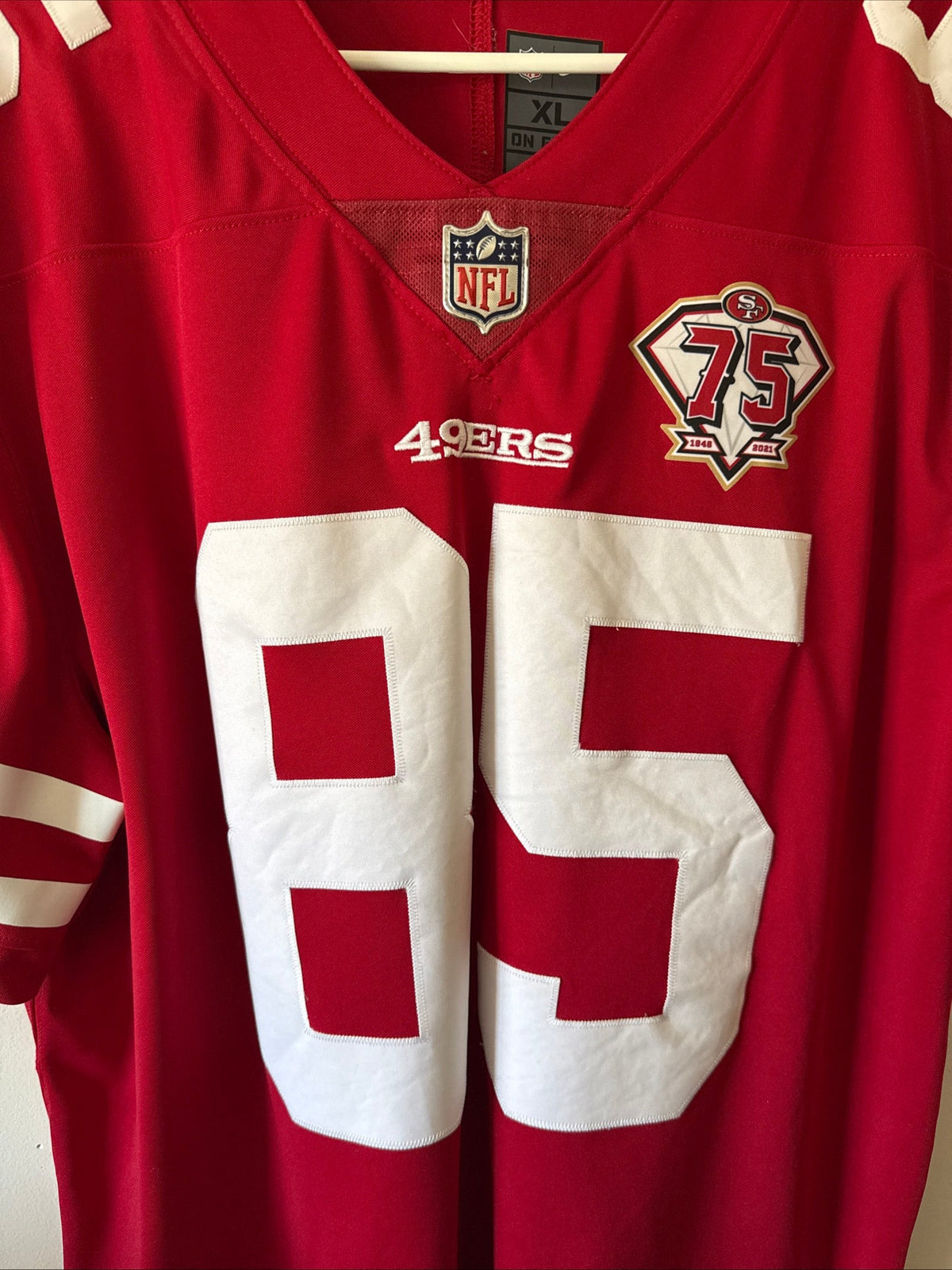 Men’s Nike George Kittle #85 SF 49ers 75th Anniversary Vapor Lmtd Jersey Sz XL - Kyle’s Football Cards