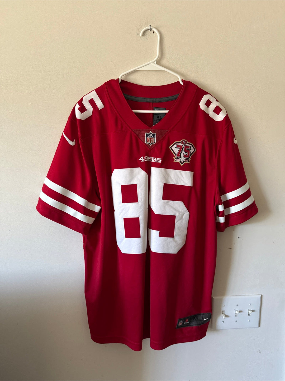 Men’s Nike George Kittle #85 SF 49ers 75th Anniversary Vapor Lmtd Jersey Sz XL - Kyle’s Football Cards