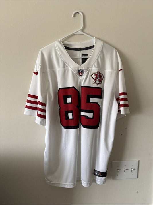 Men’s Nike George Kittle SF 49ers Vapor Lmtd Jersey 75th Anniv Patch Sz XL RARE - Kyle’s Football Cards