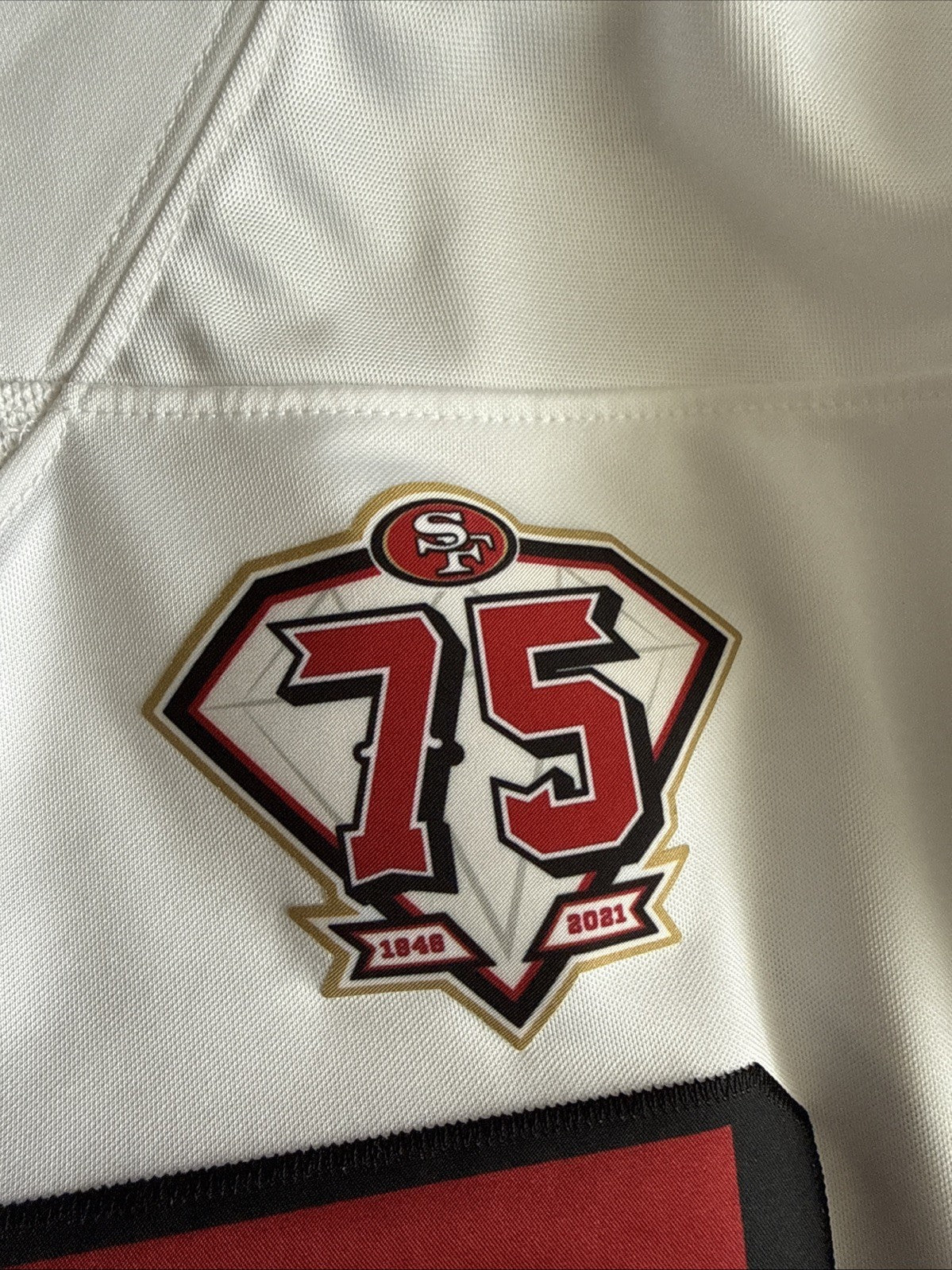 Men’s Nike George Kittle SF 49ers Vapor Lmtd Jersey 75th Anniv Patch Sz XL RARE - Kyle’s Football Cards