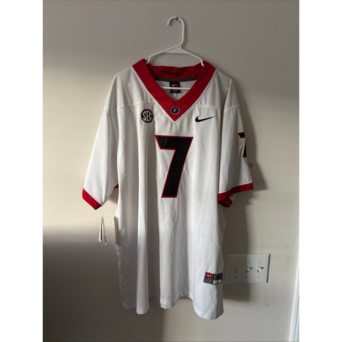 MEN’S NIKE GEORGIA BULLDOGS D’ANDRE SWIFT 7 JERSEY SZ 2XL - WHITE NWT - Kyle’s Football Cards