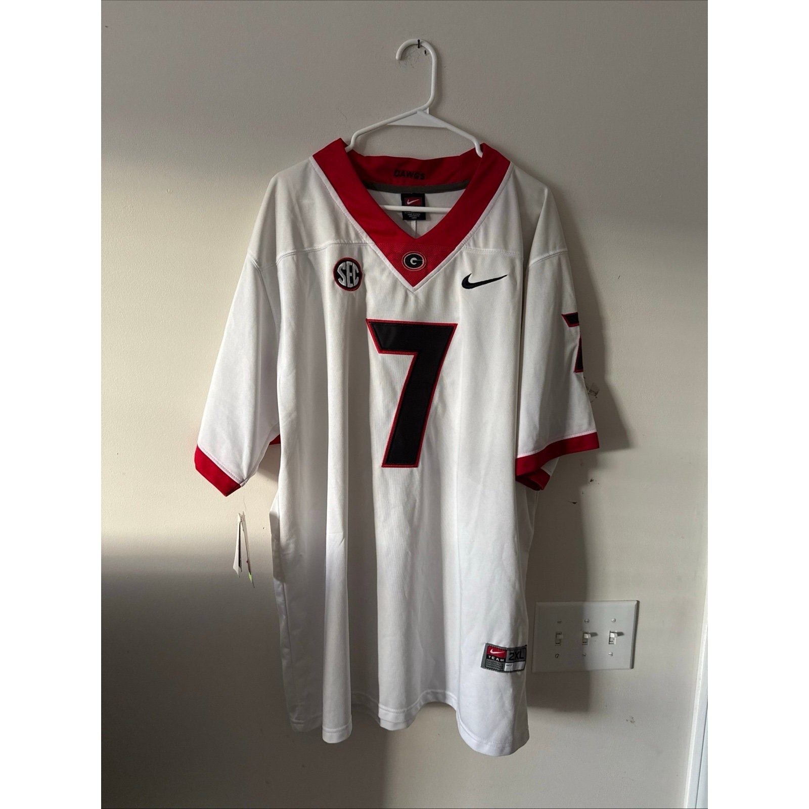 MEN’S NIKE GEORGIA BULLDOGS D’ANDRE SWIFT 7 JERSEY SZ 2XL - WHITE NWT - Kyle’s Football Cards