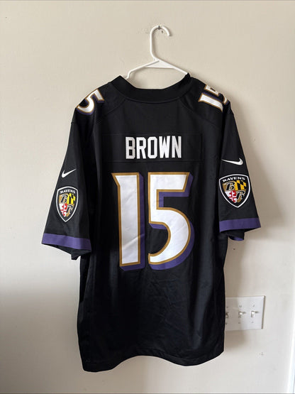 Men’s Nike Hollywood Brown 15 Baltimore Ravens Vapor Lmtd Jersey Sz 2XL - RARE - Kyle’s Football Cards