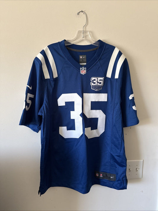 Men’s Nike Indianapolis Colts “Old National” 35 Seasons Jersey Sz L - Blue RARE - Kyle’s Football Cards