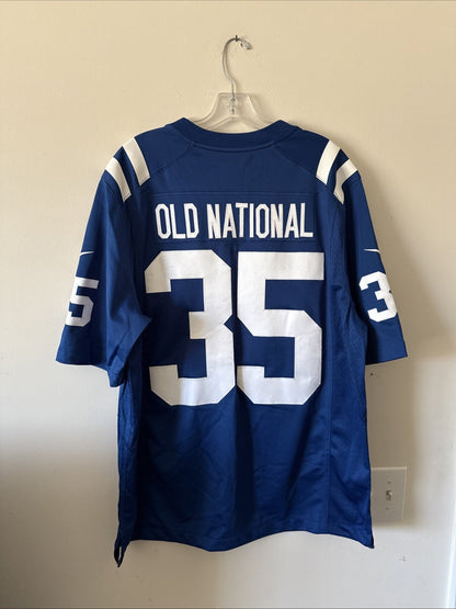 Men’s Nike Indianapolis Colts “Old National” 35 Seasons Jersey Sz L - Blue RARE - Kyle’s Football Cards
