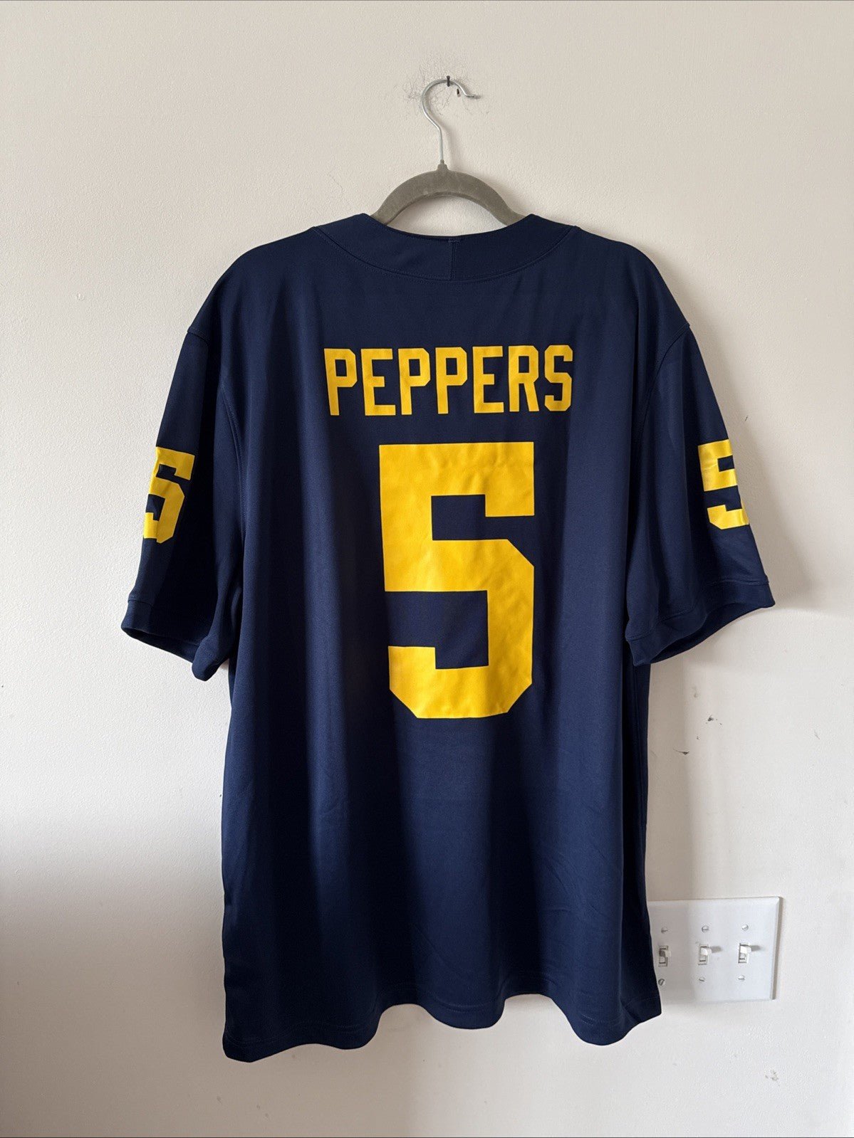 Men's Nike JABRILL PEPPERS 5 MICHIGAN WOLVERINES Jersey Sz XL - Blue RARE - Kyle’s Football Cards