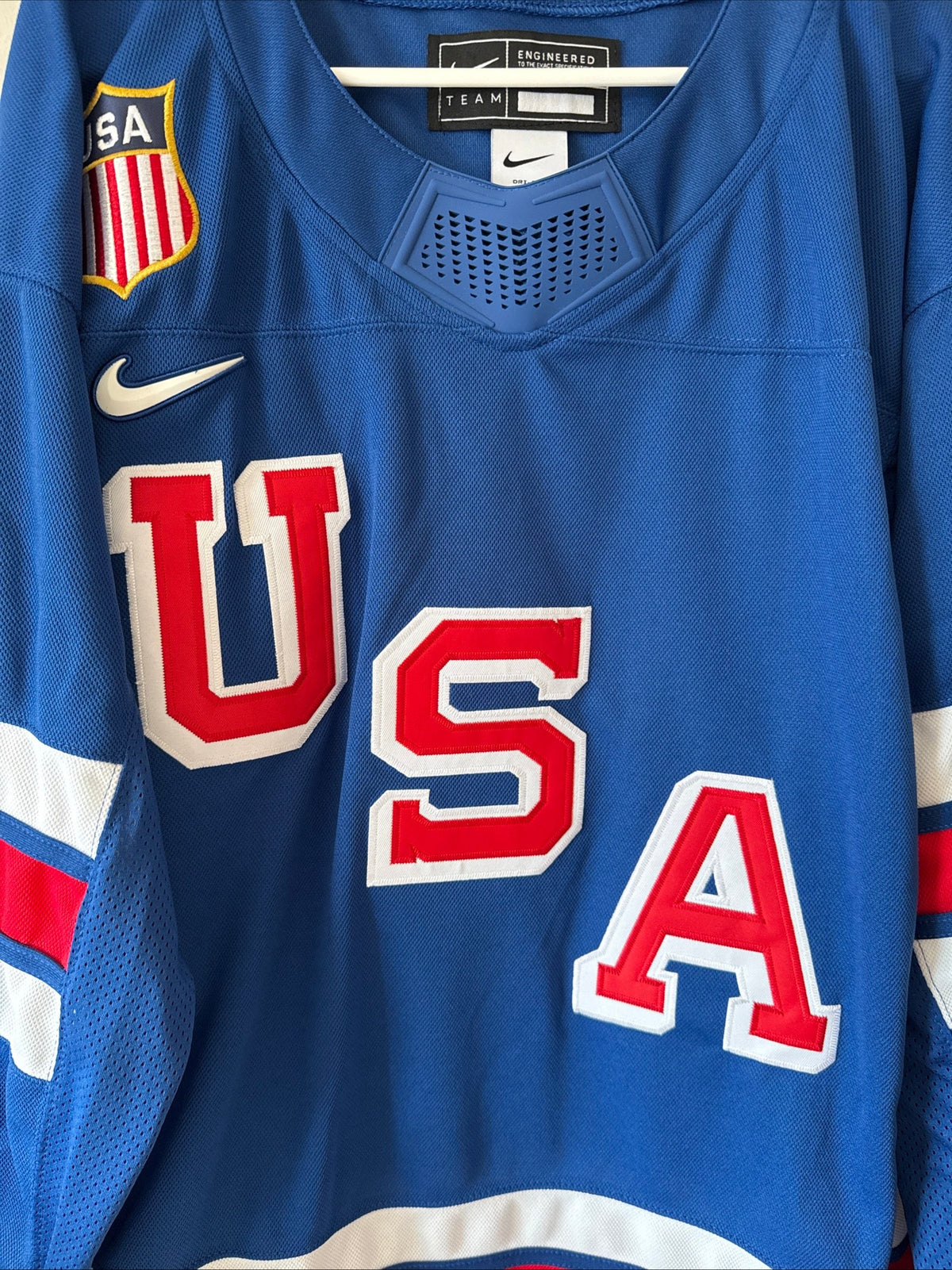 Men’s Nike Jack Hughes 86 Team USA Hockey Jersey 2026 Olympics Sz L Blue RARE - Kyle’s Football Cards