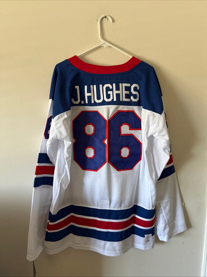 Men’s Nike Jack Hughes 86 Team USA Hockey Jersey 2026 Olympics Sz XL White RARE - Kyle’s Football Cards