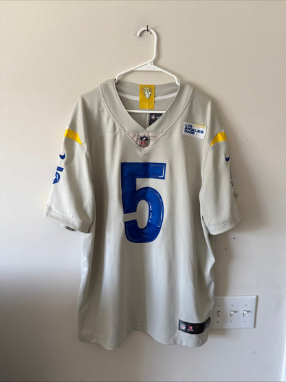 Men's Nike Jalen Ramsey #5 LA Rams 2020 Vapor Lmtd NFL Jersey Sz XL - Bone RARE - Kyle’s Football Cards