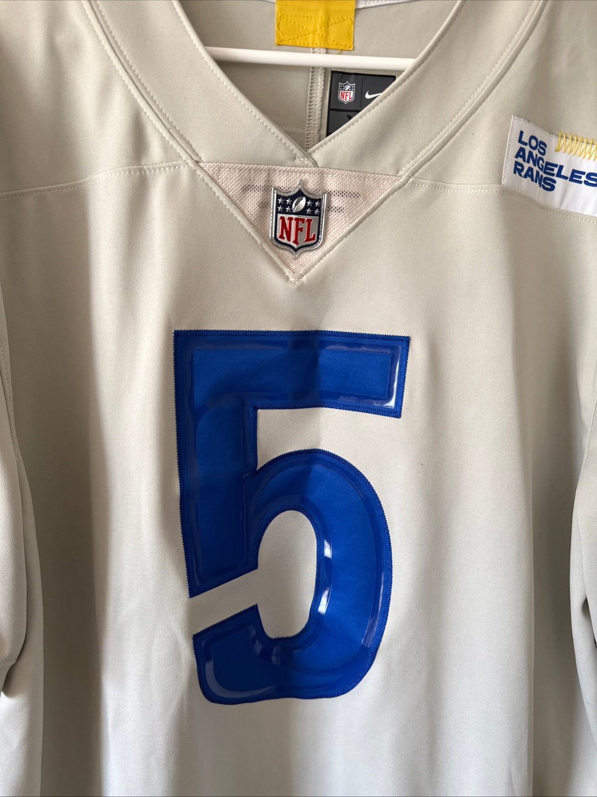 Men's Nike Jalen Ramsey #5 LA Rams 2020 Vapor Lmtd NFL Jersey Sz XL - Bone RARE - Kyle’s Football Cards