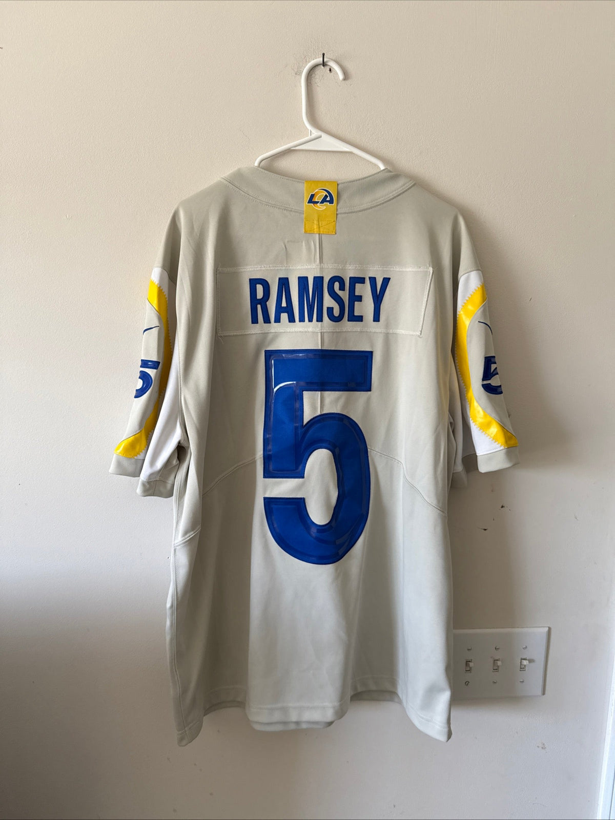 Men's Nike Jalen Ramsey #5 LA Rams 2020 Vapor Lmtd NFL Jersey Sz XL - Bone RARE - Kyle’s Football Cards