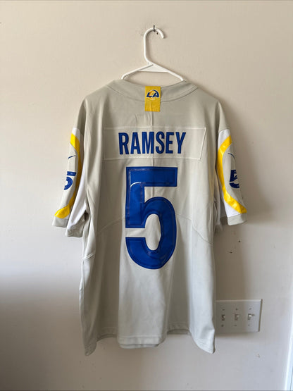 Men's Nike Jalen Ramsey #5 LA Rams 2020 Vapor Lmtd NFL Jersey Sz XL - Bone RARE - Kyle’s Football Cards