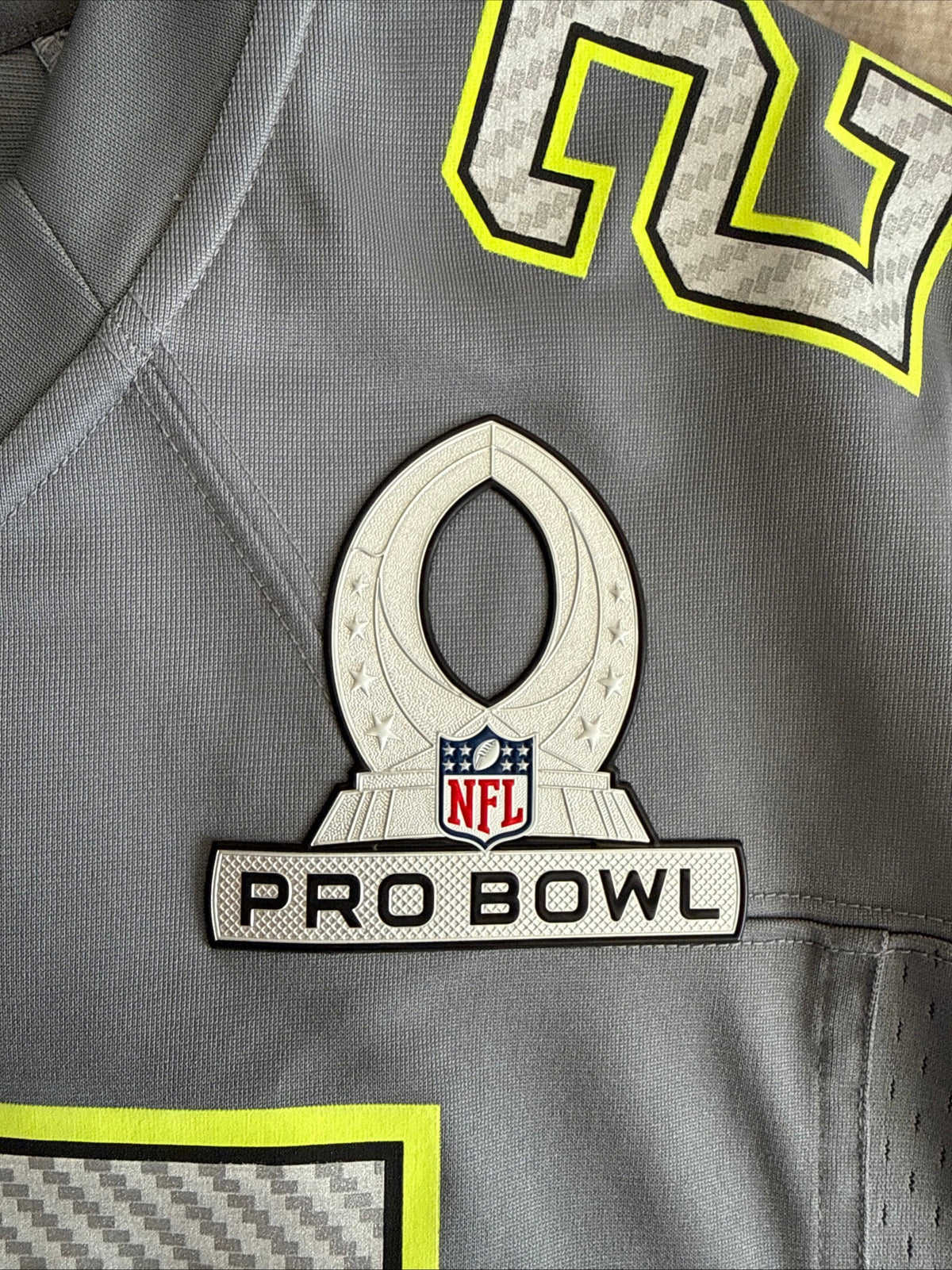 Men’s Nike Jamaal Charles #25 KC Chiefs 2014 Pro Bowl Jersey Sz L - Grey RARE - Kyle’s Football Cards
