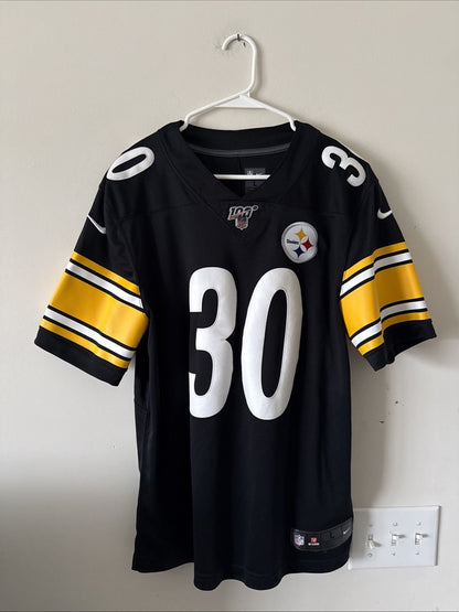 Men’s Nike James Conner #30 Steelers 100 Patch Vapor Lmtd Jersey Sz L Black RARE - Kyle’s Football Cards