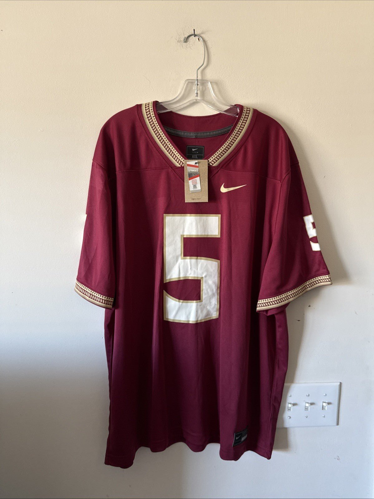 Men’s Nike Jared Verse 5 FSU Seminoles NCAA Jersey Sz 2XL - Red NWT RARE - Kyle’s Football Cards
