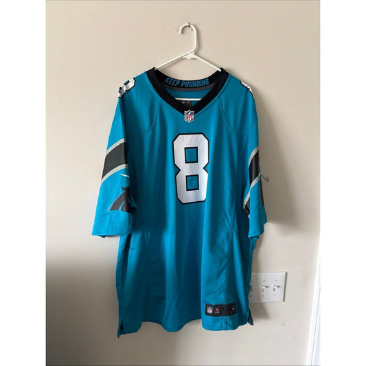 Men’s Nike Jaycee Horn 8 Carolina Panthers Football NFL Jersey Sz 2XL - Blue - Kyle’s Football Cards