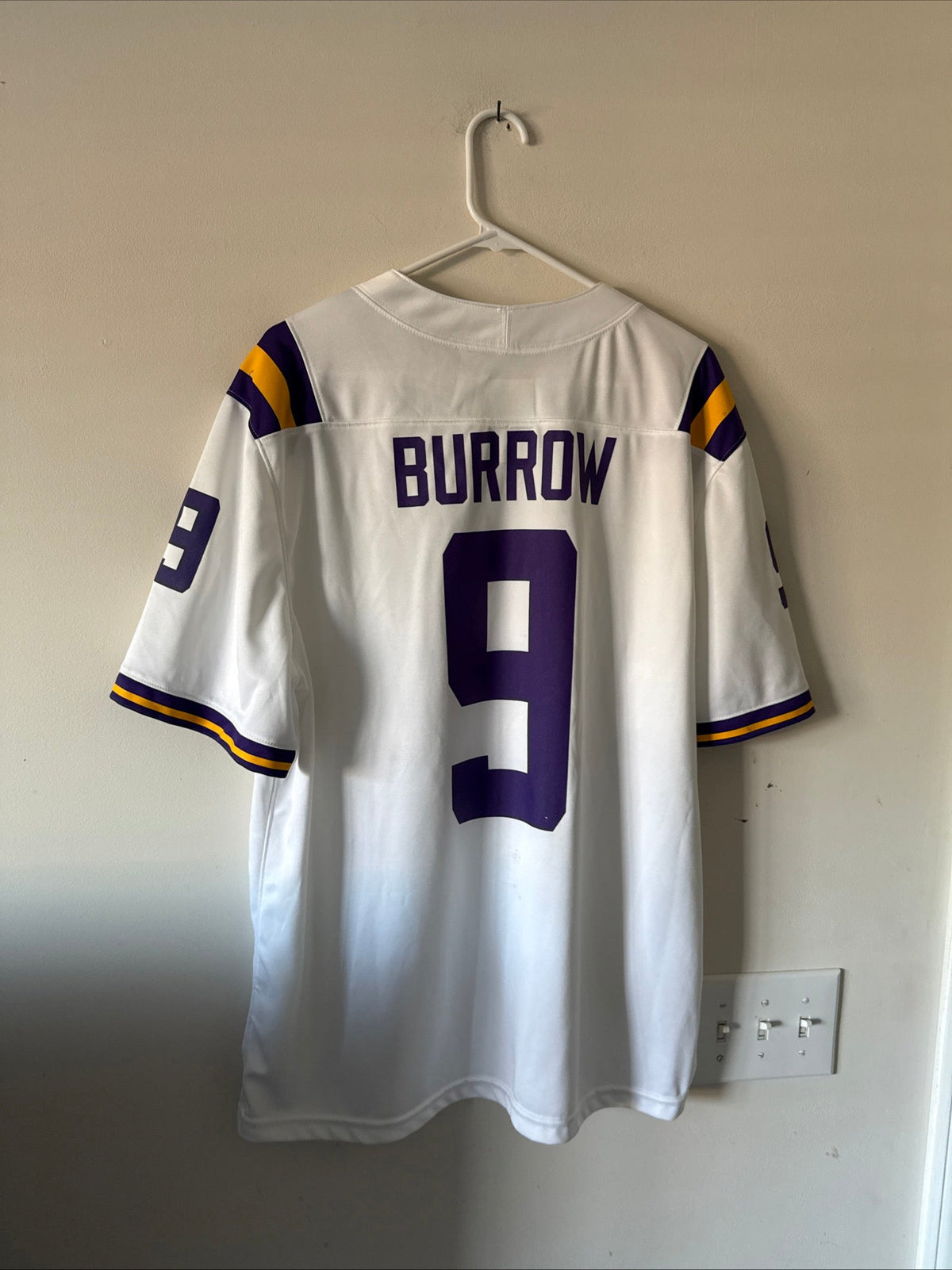 MEN’S NIKE JOE BURROW #9 LSU TIGERS NCAA ROAD FOOTBALL JERSEY SZ XL - WHITE RARE - Kyle’s Football Cards