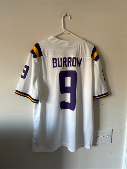 MEN’S NIKE JOE BURROW #9 LSU TIGERS NCAA ROAD FOOTBALL JERSEY SZ XL - WHITE RARE - Kyle’s Football Cards