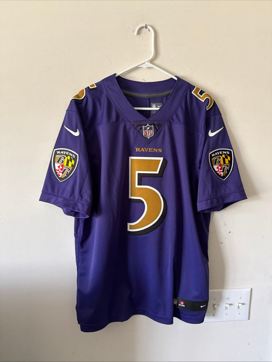 Men’s Nike Joe Flacco 5 Baltimore Ravens Vapor Lmtd Alt NFL Jersey Sz L - RARE - Kyle’s Football Cards